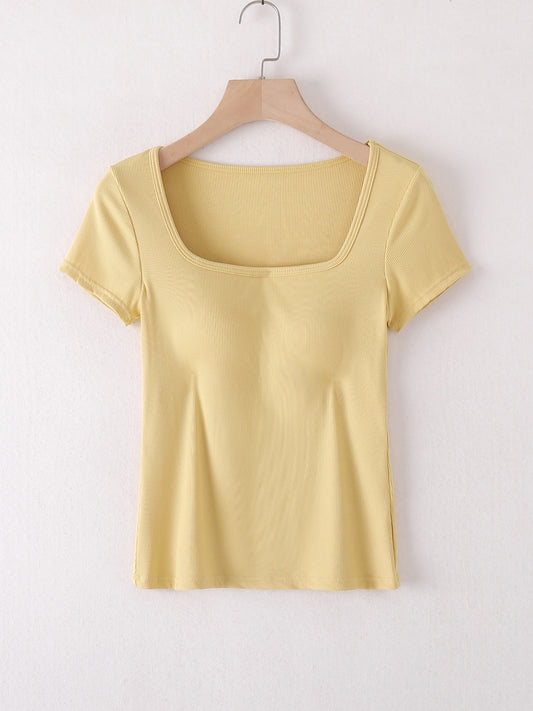 Square Neck Short Sleeve T-Shirt