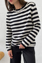 Striped Round Neck Long Sleeve Sweater