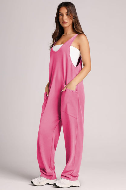 Wide Strap Jumpsuit with Pockets