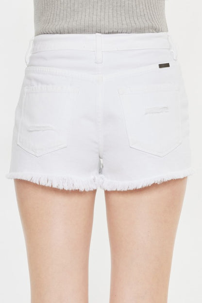 Kancan Raw Hem Distressed Denim Shorts