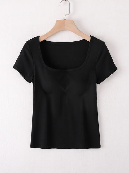 Square Neck Short Sleeve T-Shirt