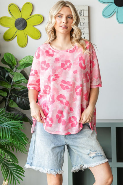 HOPELY Print Waffle Oversized T-Shirt